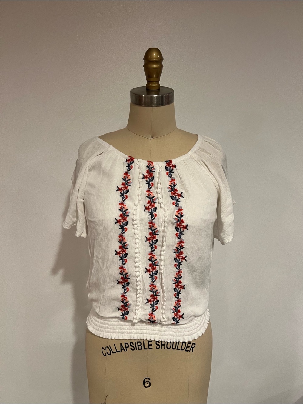 Art Class Girls Embroidered Boho Peasant Blouse